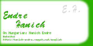 endre hanich business card